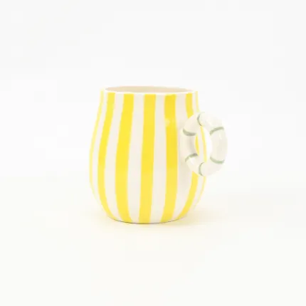 Candy Stripe Mug-Yellow