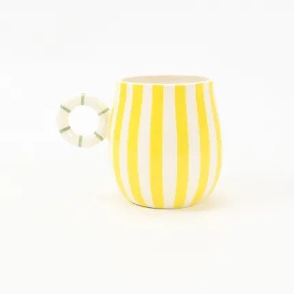 Candy Stripe Mug-Yellow
