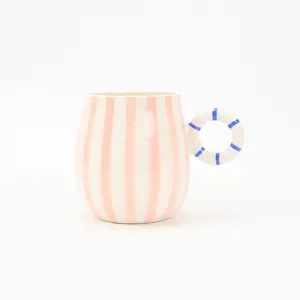 Candy Stripe Mug-Pink