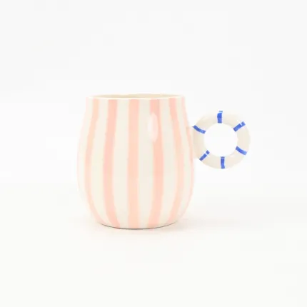 Candy Stripe Mug-Pink