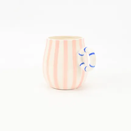 Candy Stripe Mug-Pink