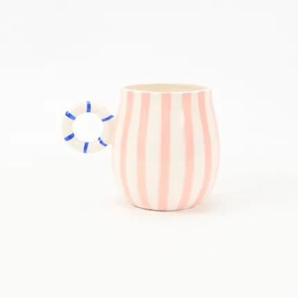Candy Stripe Mug-Pink