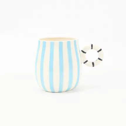 Candy Stripe Mug-Blue
