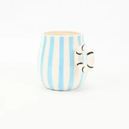 Candy Stripe Mug-Blue
