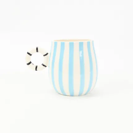 Candy Stripe Mug-Blue