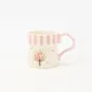 Striped Floral Mug-Rose