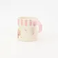 Striped Floral Mug-Rose