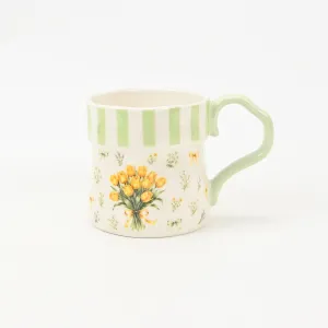 Striped Floral Mug-Tulip