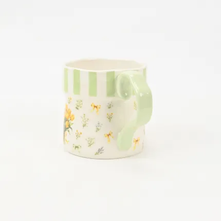 Striped Floral Mug-Tulip