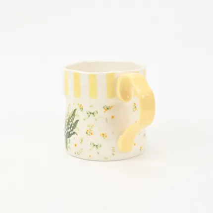 Striped Floral Mug-Lily of the Valley
