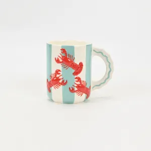 Coastal Striped Mug-Lobster