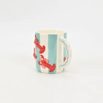 Coastal Striped Mug-Lobster