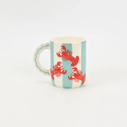 Coastal Striped Mug-Lobster