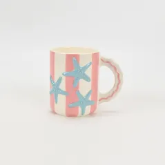 Coastal Striped Mug-Starfish