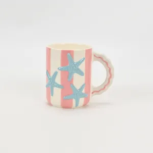 Coastal Striped Mug-Starfish