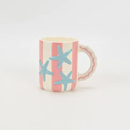 Coastal Striped Mug-Starfish