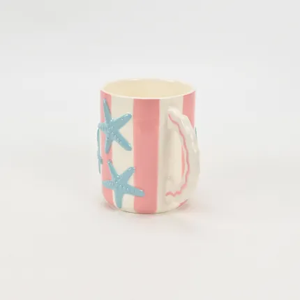 Coastal Striped Mug-Starfish