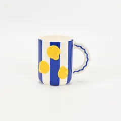 Coastal Striped Mug-Seashell