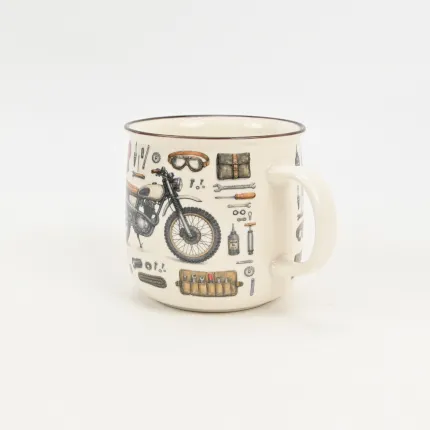 Retro Adventure Mug-Motorcycle