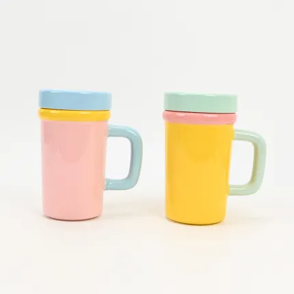 Macaron-style Color-block Mug-1
