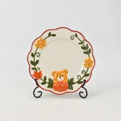 Nona Bear Pumpkin Garden Plate