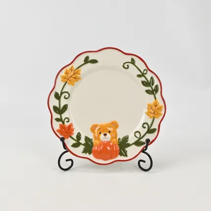 Nona Bear Pumpkin Garden Plate