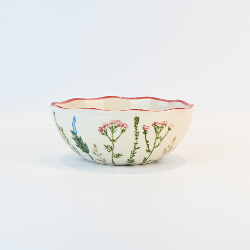 Floral Crackle Glaze Bowl