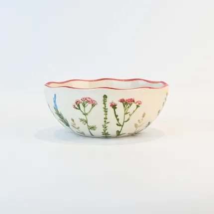 Floral Crackle Glaze Bowl