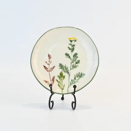 Floral Crackle Glaze Plate