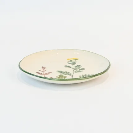 Floral Crackle Glaze Plate