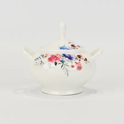 Watercolor Floral Double Ear Sugar Bowl