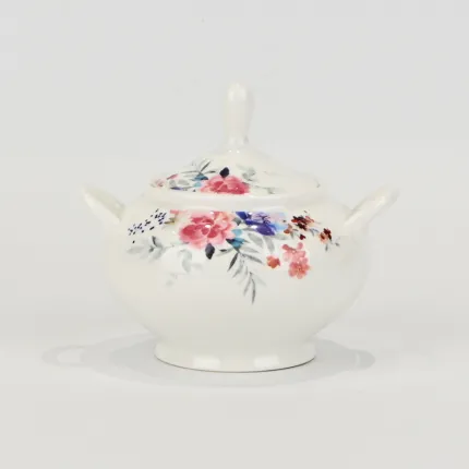Watercolor Floral Double Ear Sugar Bowl