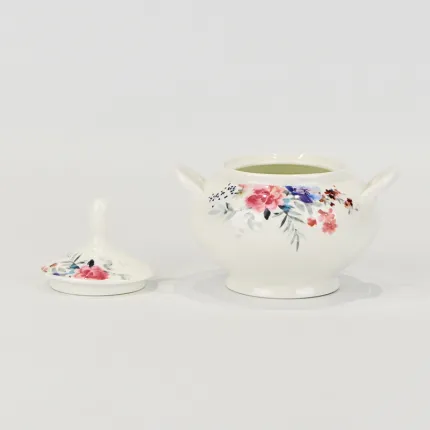 Watercolor Floral Double Ear Sugar Bowl
