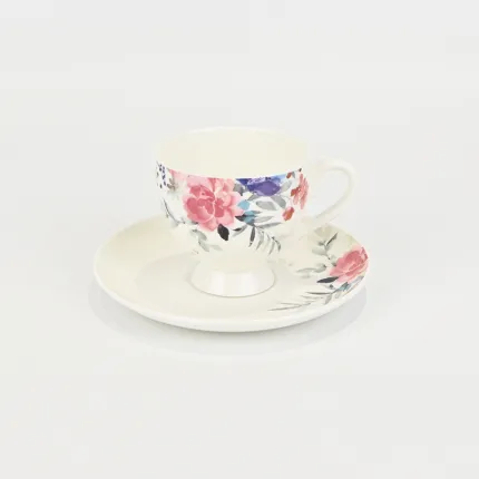 Watercolor Floral Cup&Saucer