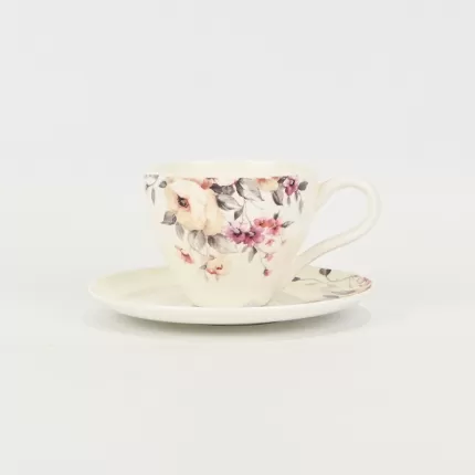 Watercolor Floral Cup&Saucer