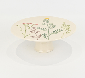 Floral Crackle Glaze Cake Stand