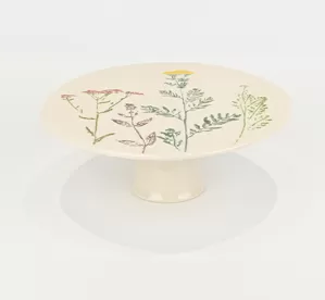 Floral Crackle Glaze Cake Stand