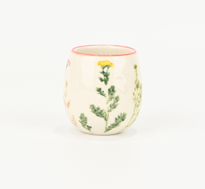 Floral Crackle Glaze Cup