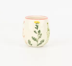 Floral Crackle Glaze Cup