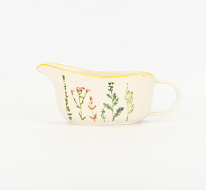 Floral Crackle Glaze Gravy Boat