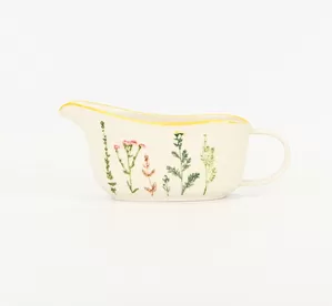Floral Crackle Glaze Gravy Boat