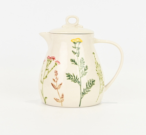 Floral Crackle Glaze Pot