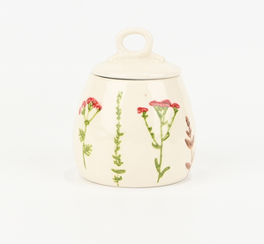 Floral Crackle Glaze Jar