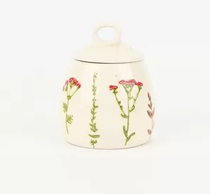 Floral Crackle Glaze Jar