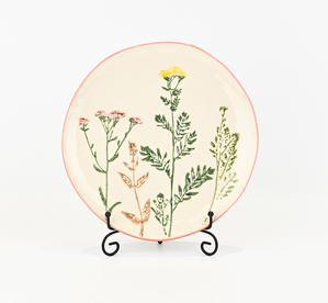 Floral Crackle Glaze Plate