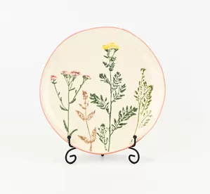 Floral Crackle Glaze Plate