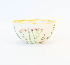Floral Crackle Glaze Bowl