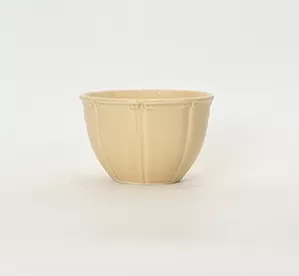 Milk coffee yellow Curly Leaf Emboss Bowl