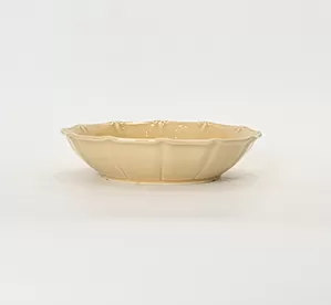 Milk coffee yellow Curly Leaf Emboss Plate