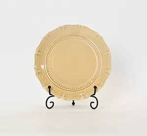 Milk coffee yellow Curly Leaf Emboss Plate